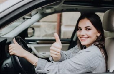 Driving Hub - Car - Parking - Girl smiling - good driving schools in toronto